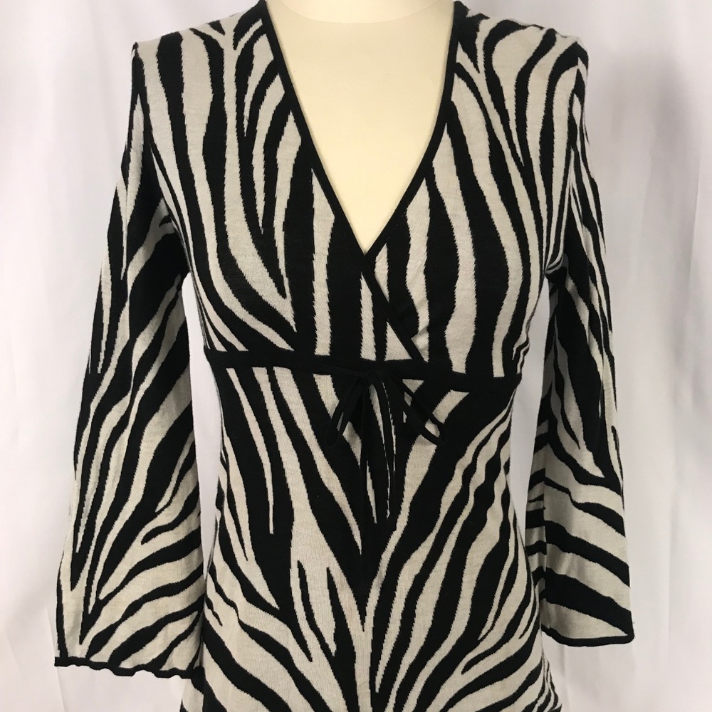 Michael Kors Zebra Bell Sleeve Blouse size Med